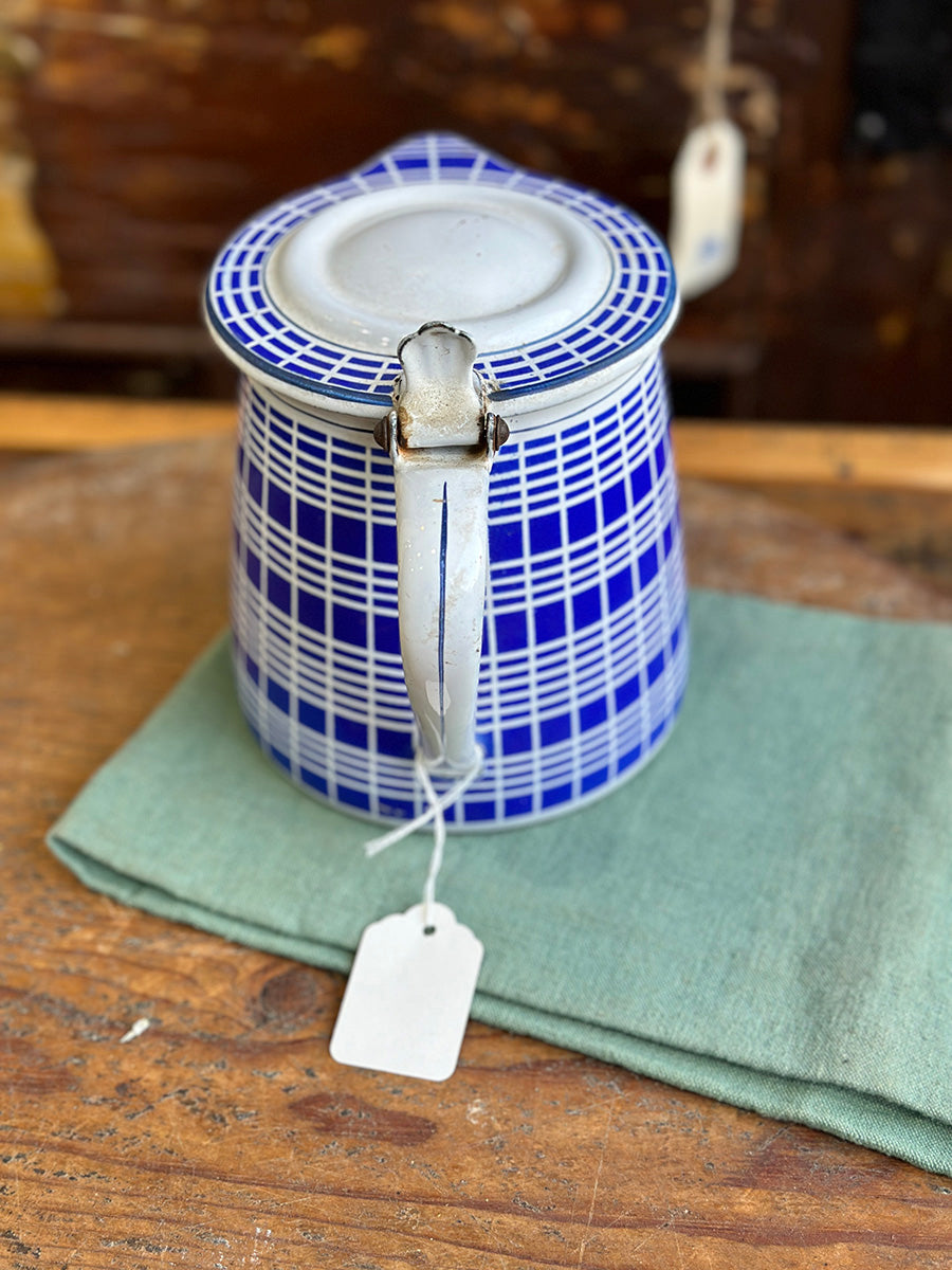French Vintage Enamel Water Jug - detail 2