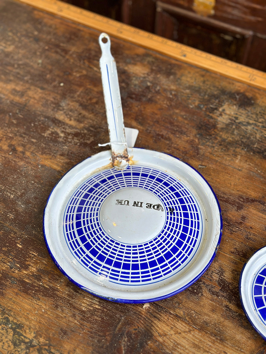 French Vintage Enamel Lid Set of Two - detail 3