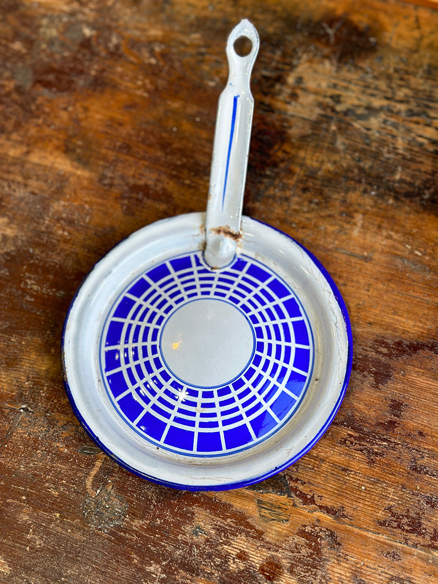French Vintage Enamel Lid Set of Two - detail 5