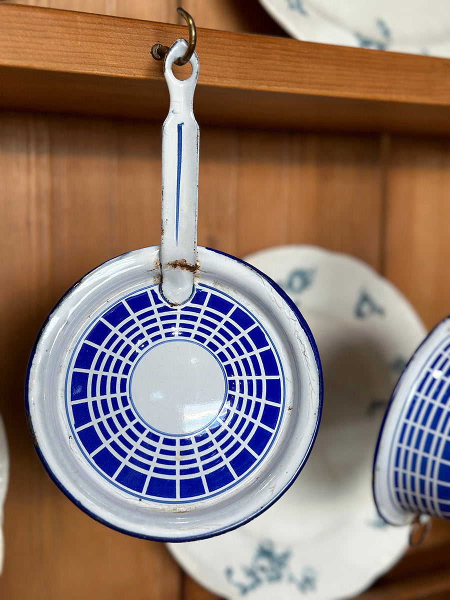 French Vintage Enamel Lid Set of Two - detail 6