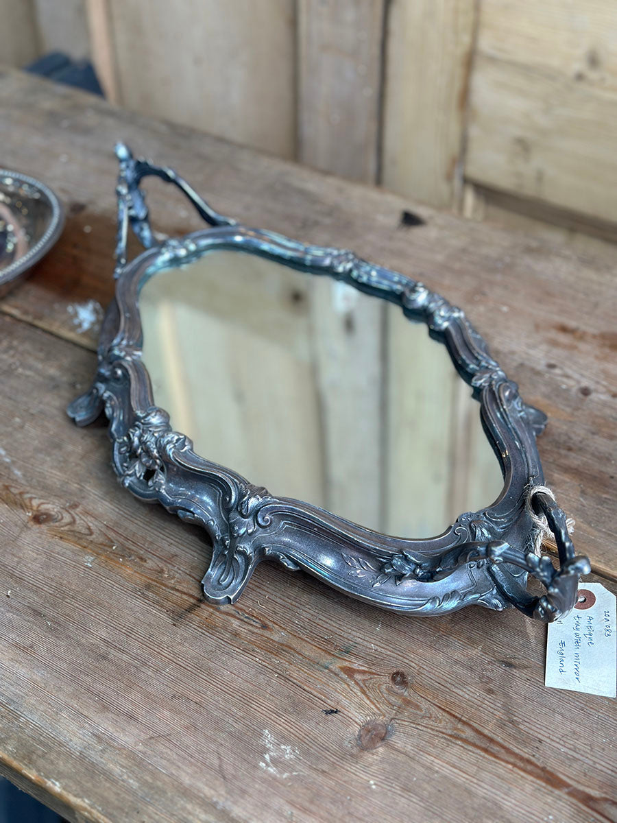 French Antique Pewter Mirror Tray - main image