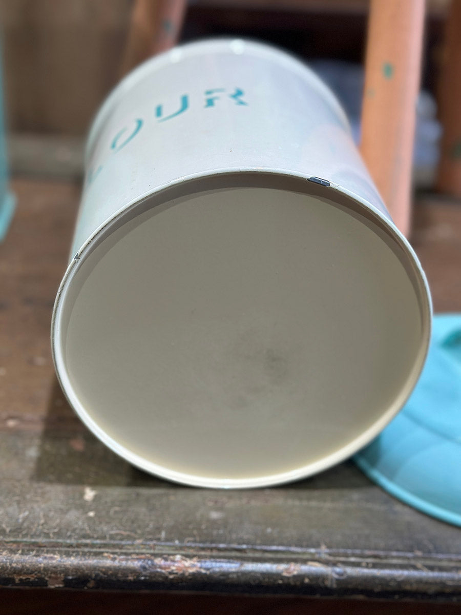 German Vintage Enamel Flour Storage Bin - detail 3