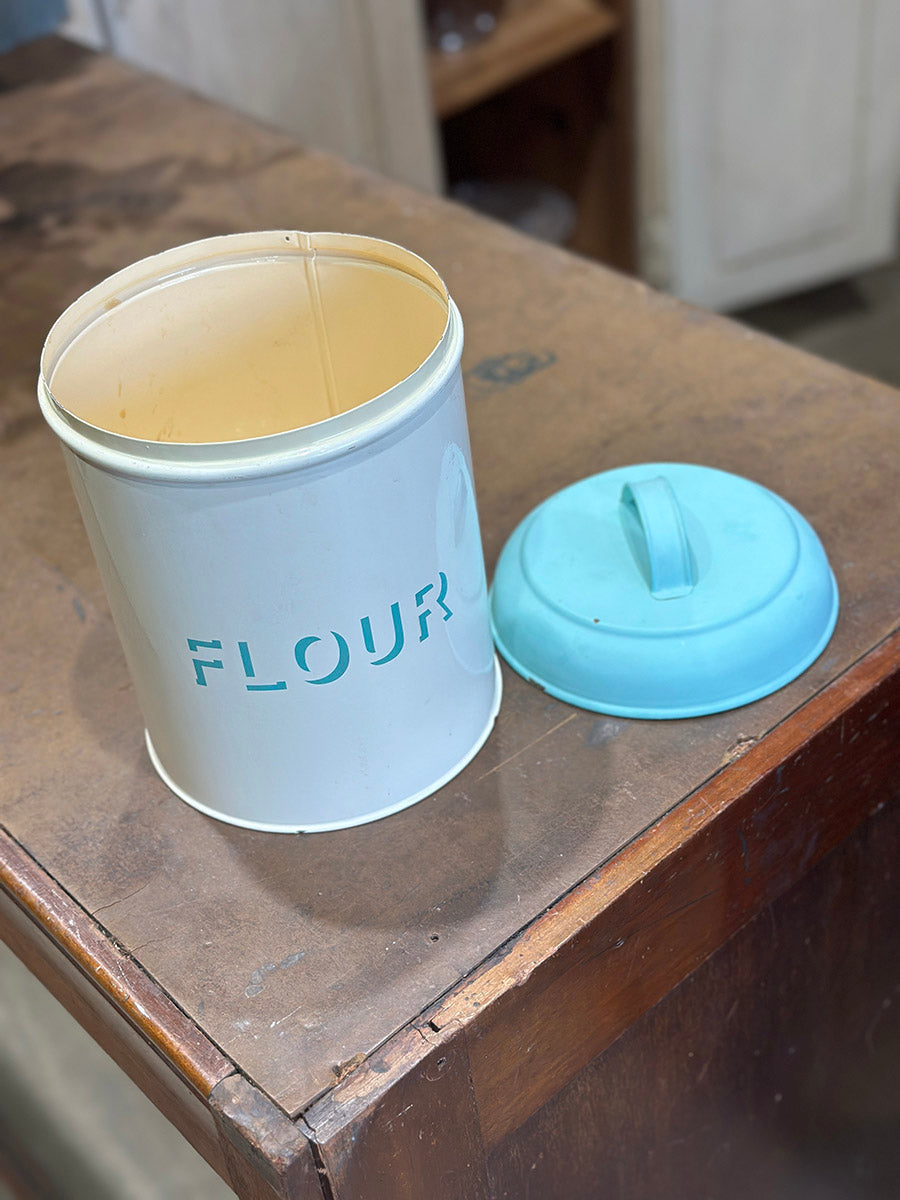 German Vintage Enamel Flour Storage Bin - detail 5