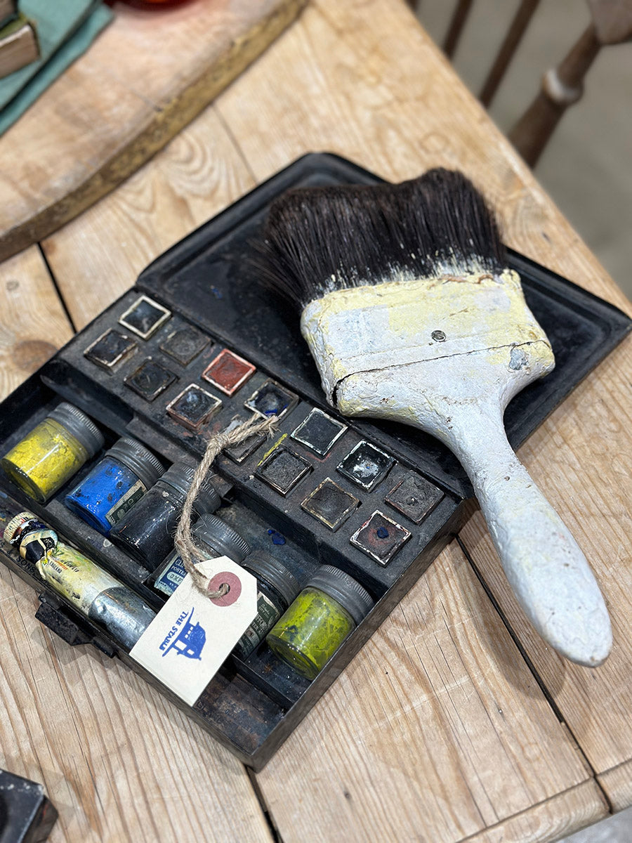 English Vintage White Painting Brush - detail 3