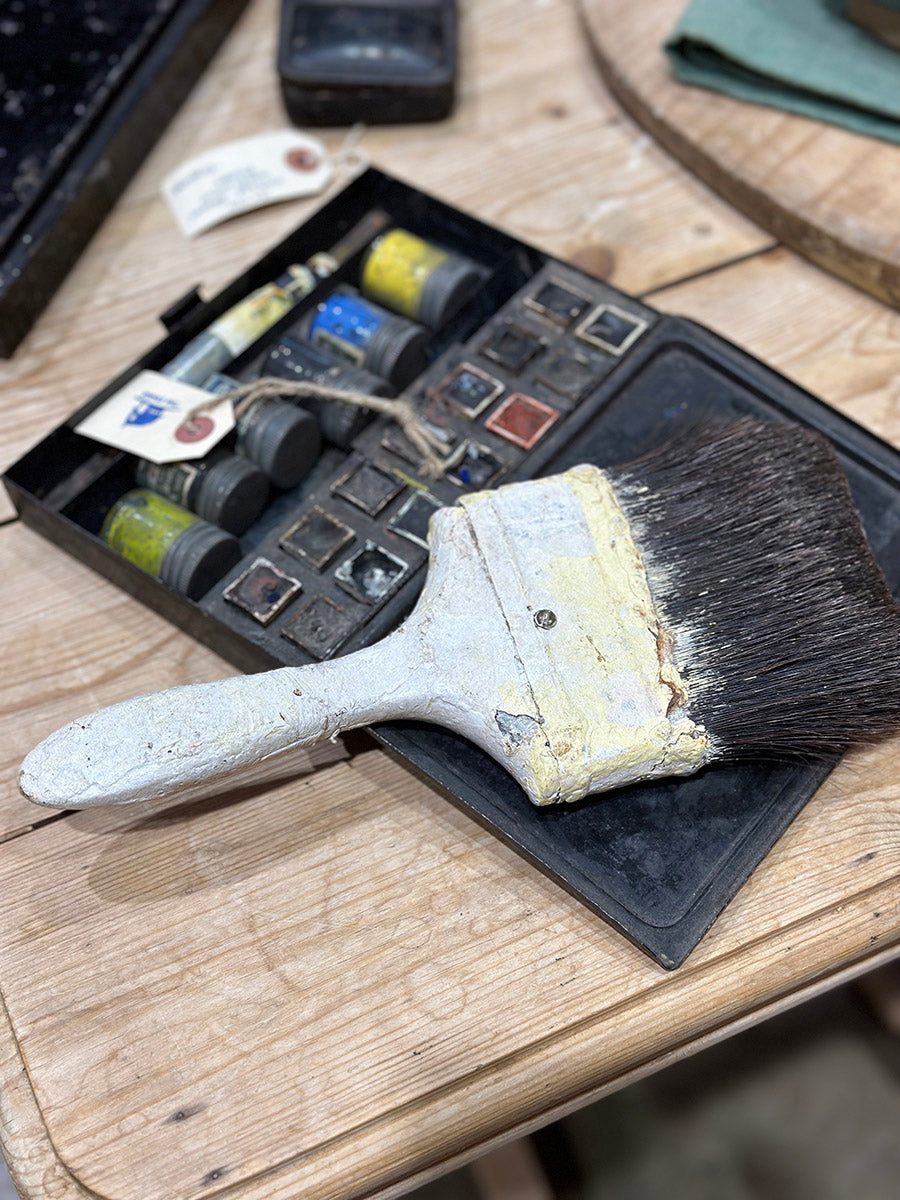 English Vintage White Painting Brush - detail 4
