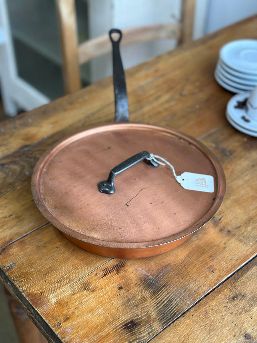 French Old Vintage Copper Pan and Lid - main image