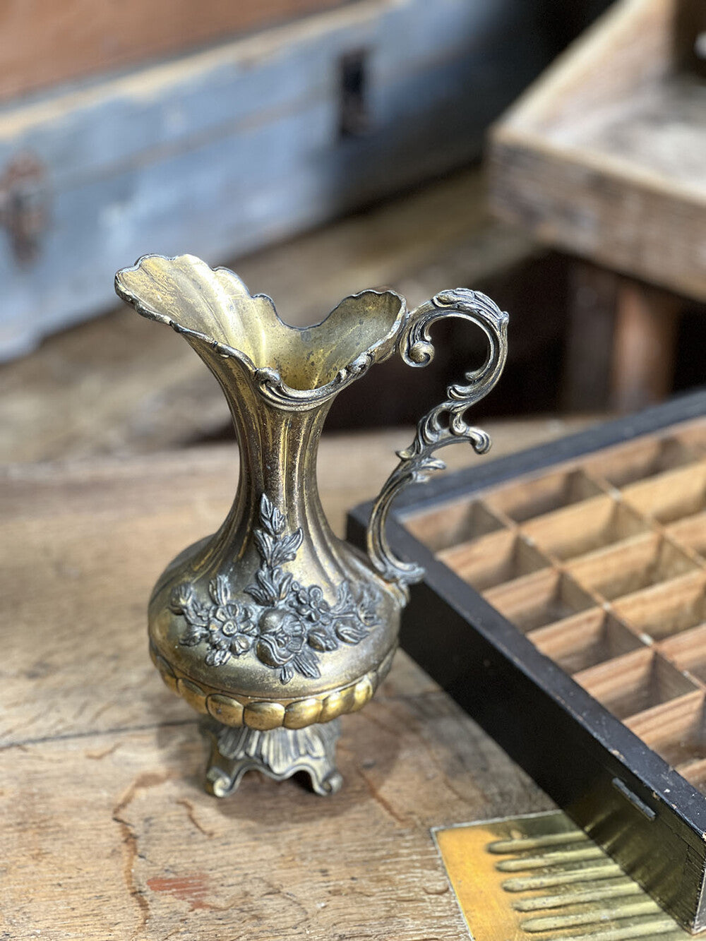 Small English Antique Brass Jug - detail 3