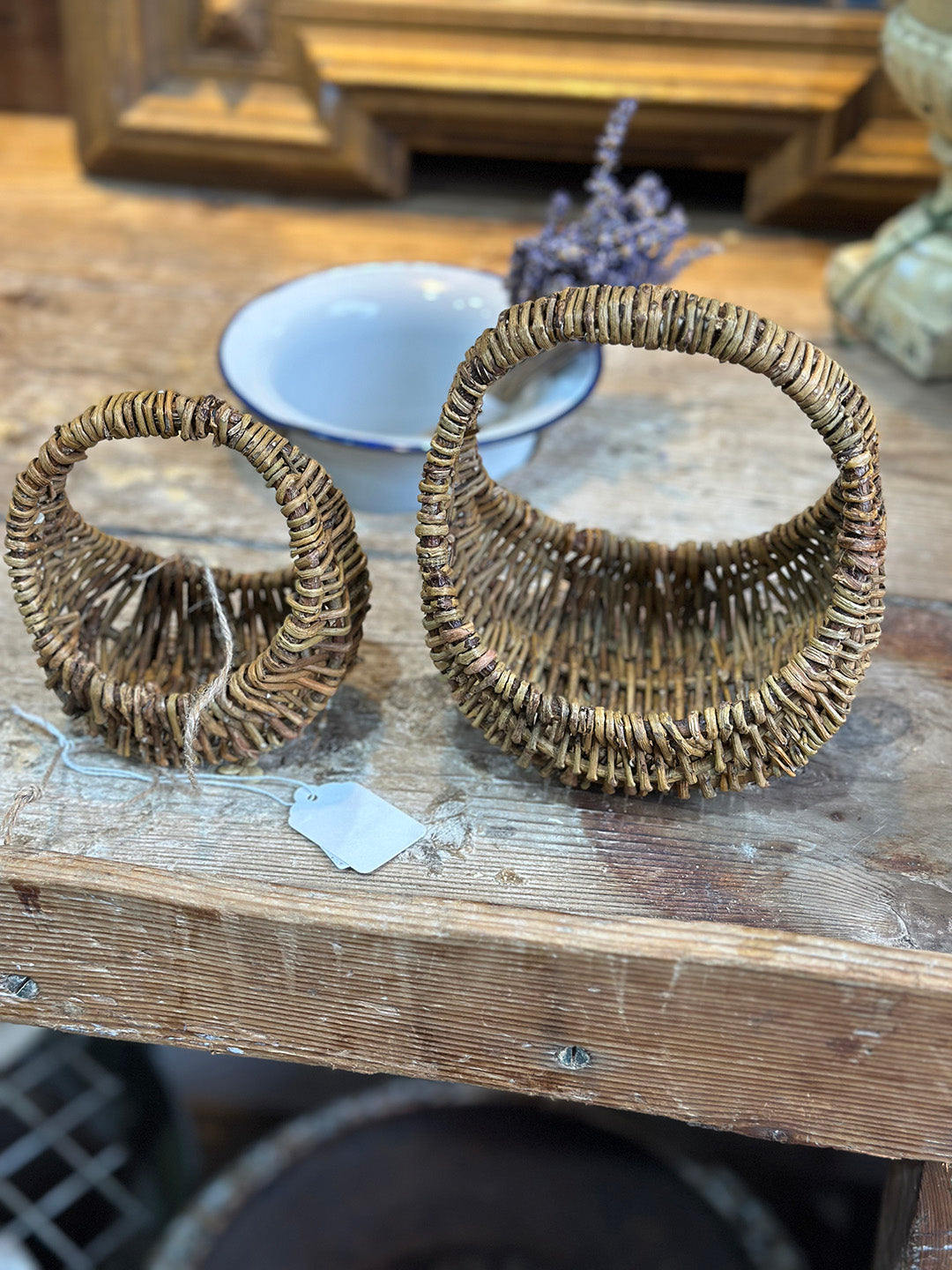 Small English Vintage Wicker Basket - main image