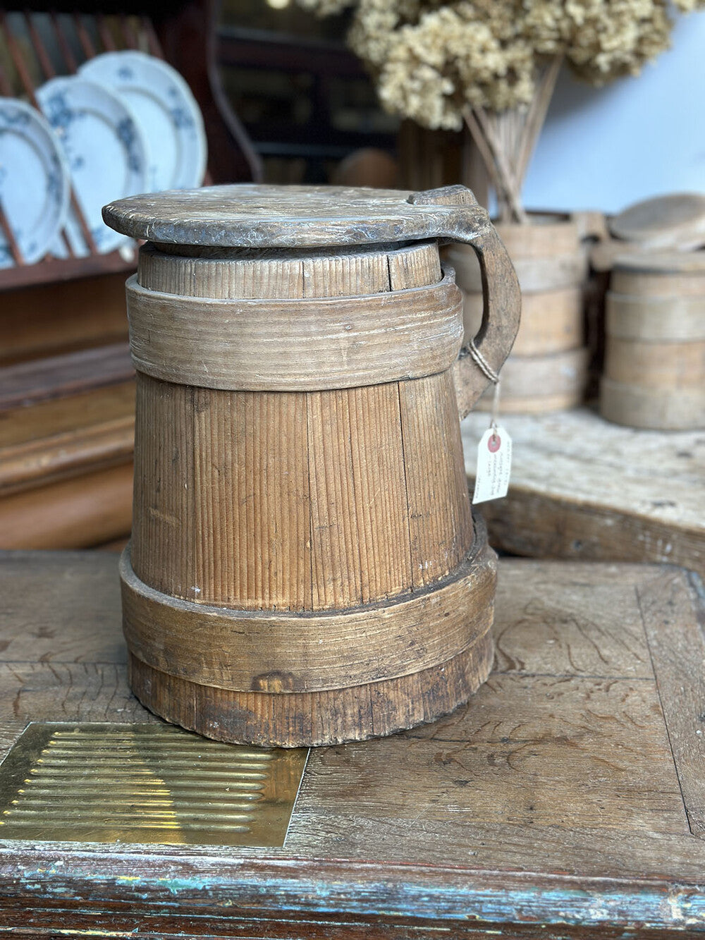 Small English Antique Wooden Jug - detail 2