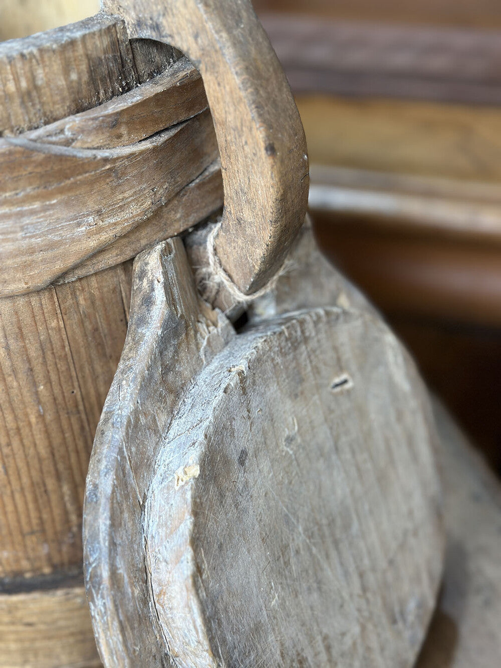 Small English Antique Wooden Jug - detail 6