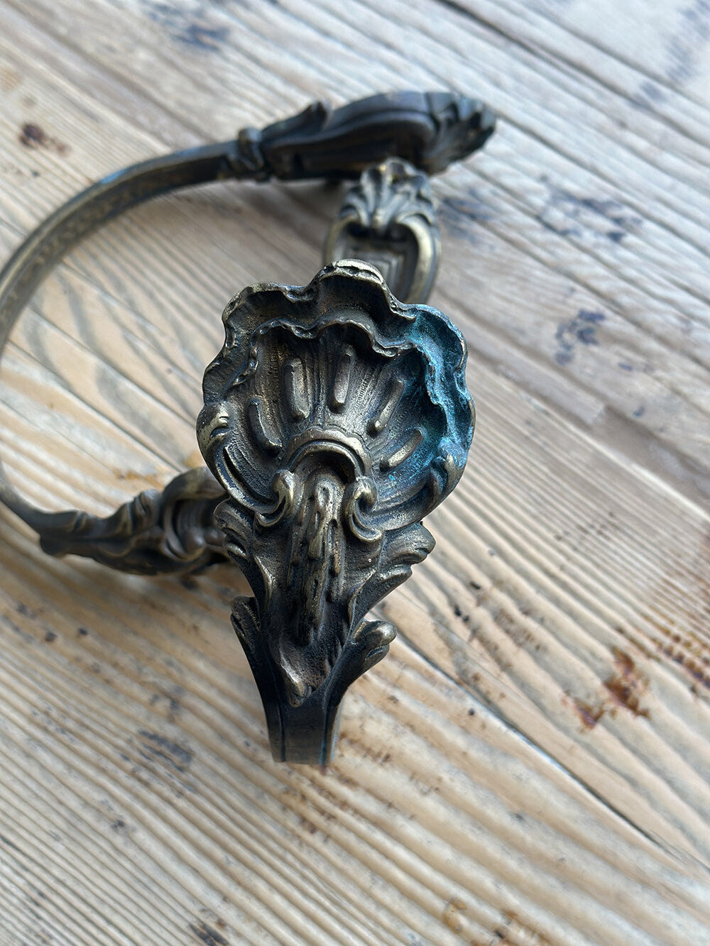 Small English Antique Brass Curtain Holders - detail 3