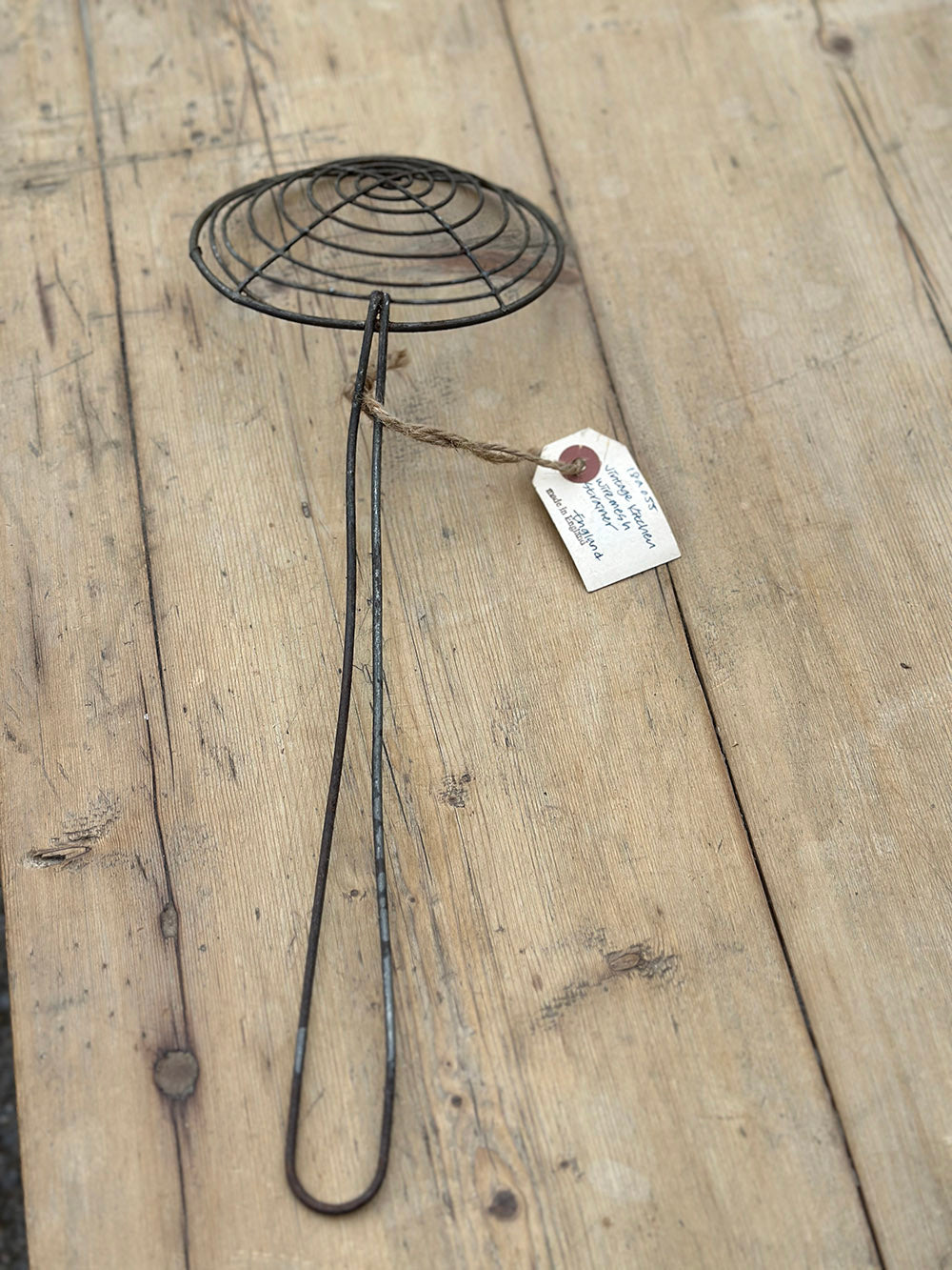 English Vintage Wire Mesh Kitchen Strainer - main image