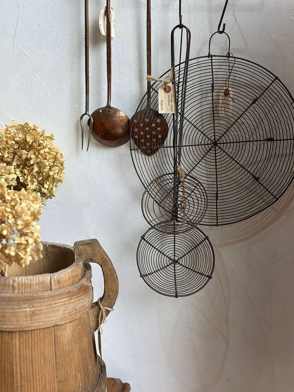 English Vintage Wire Mesh Kitchen Strainer - detail 4