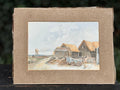English Vintage Watercolour Painting, Farmhouse with a Sea View - main image