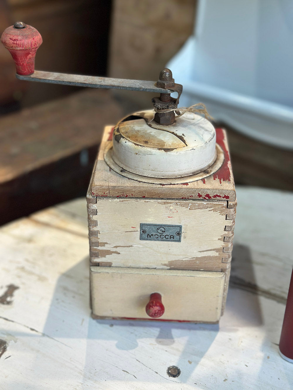 English Vintage Shabby Chic Coffee Grinder - main image