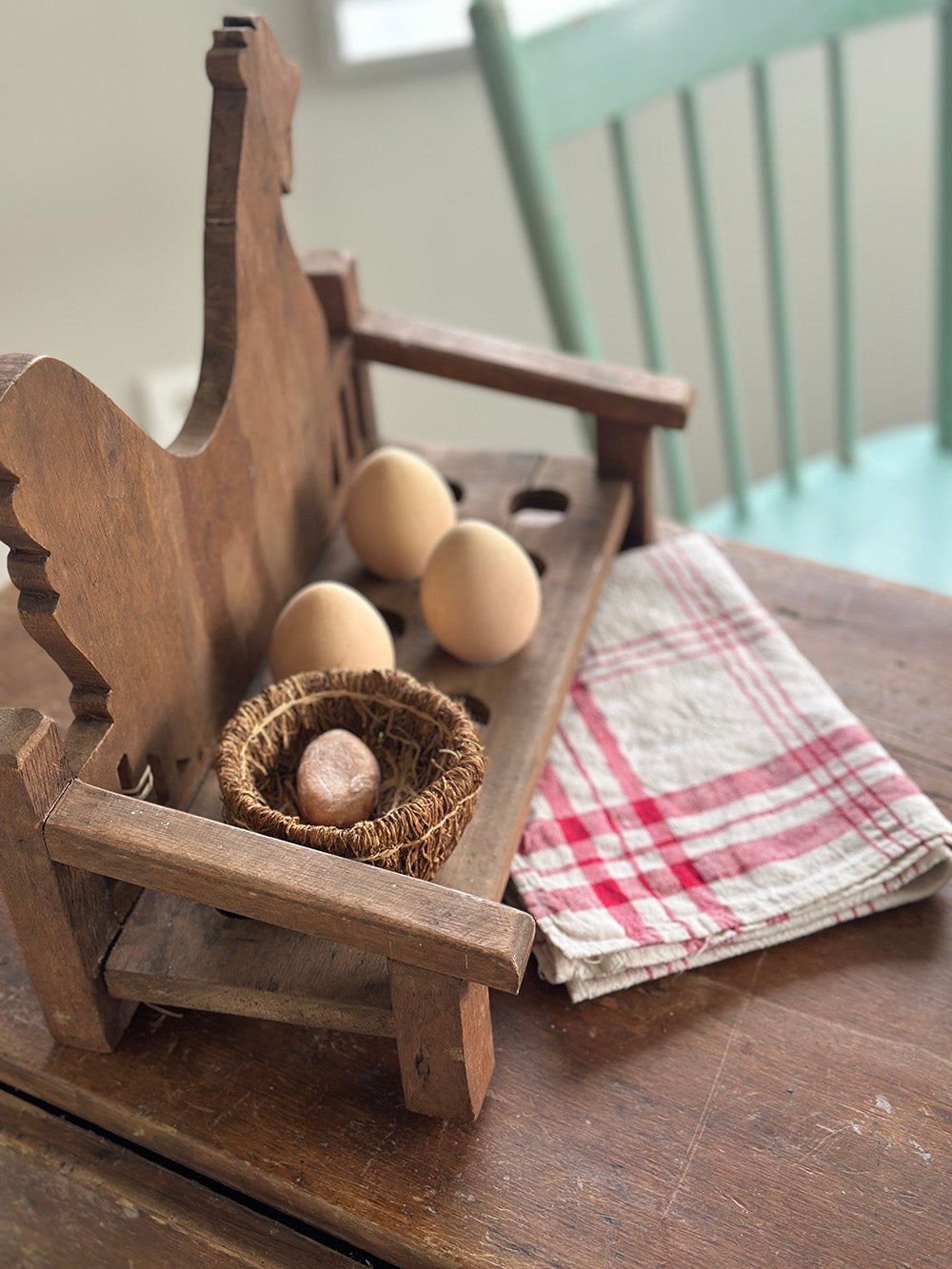 English Vintage Wooden Egg Storage - main image