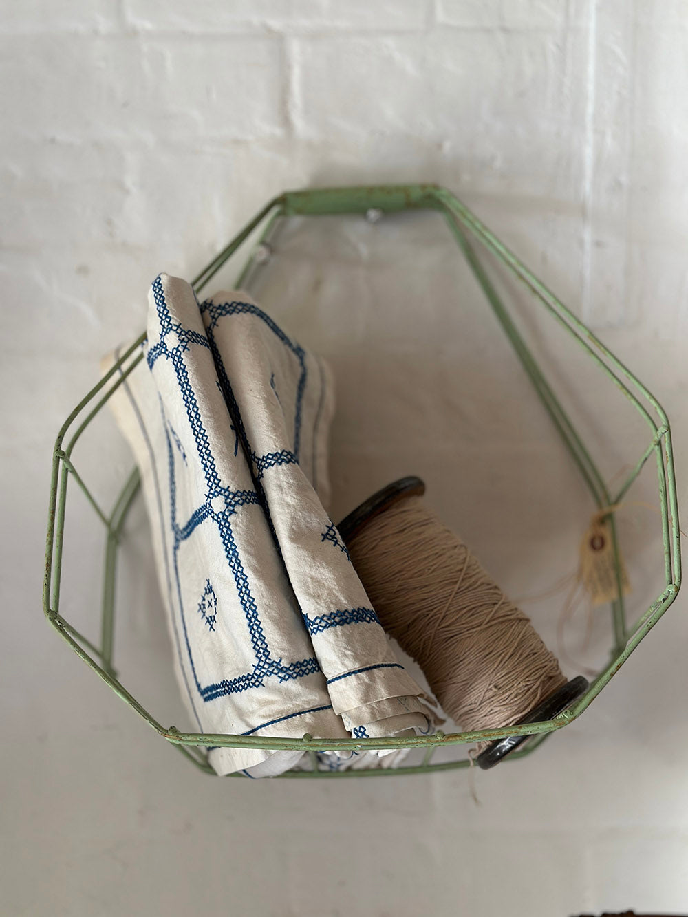 English Vintage Wire Log Basket - main image
