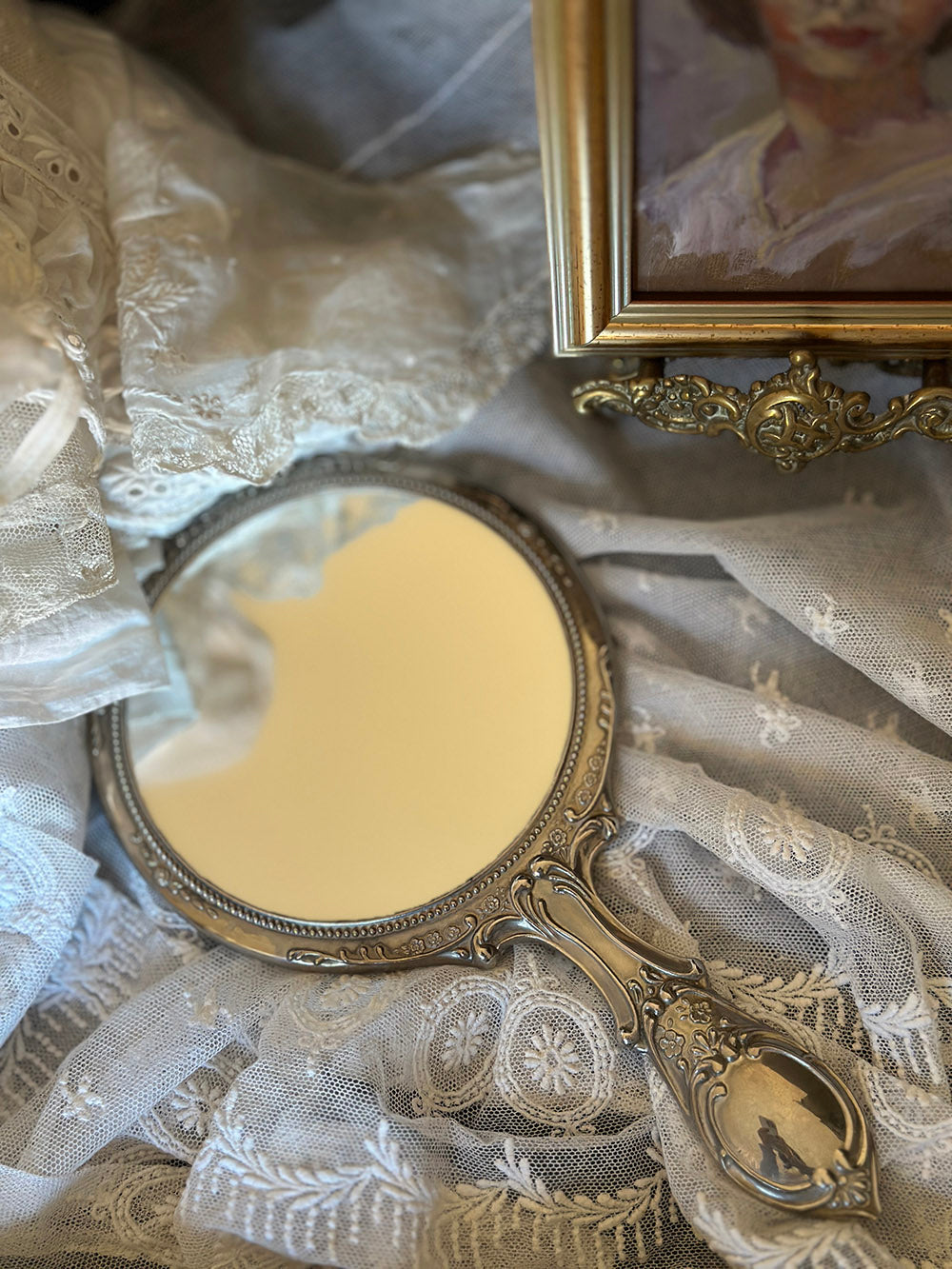 English Vintage Hand Mirror - main image