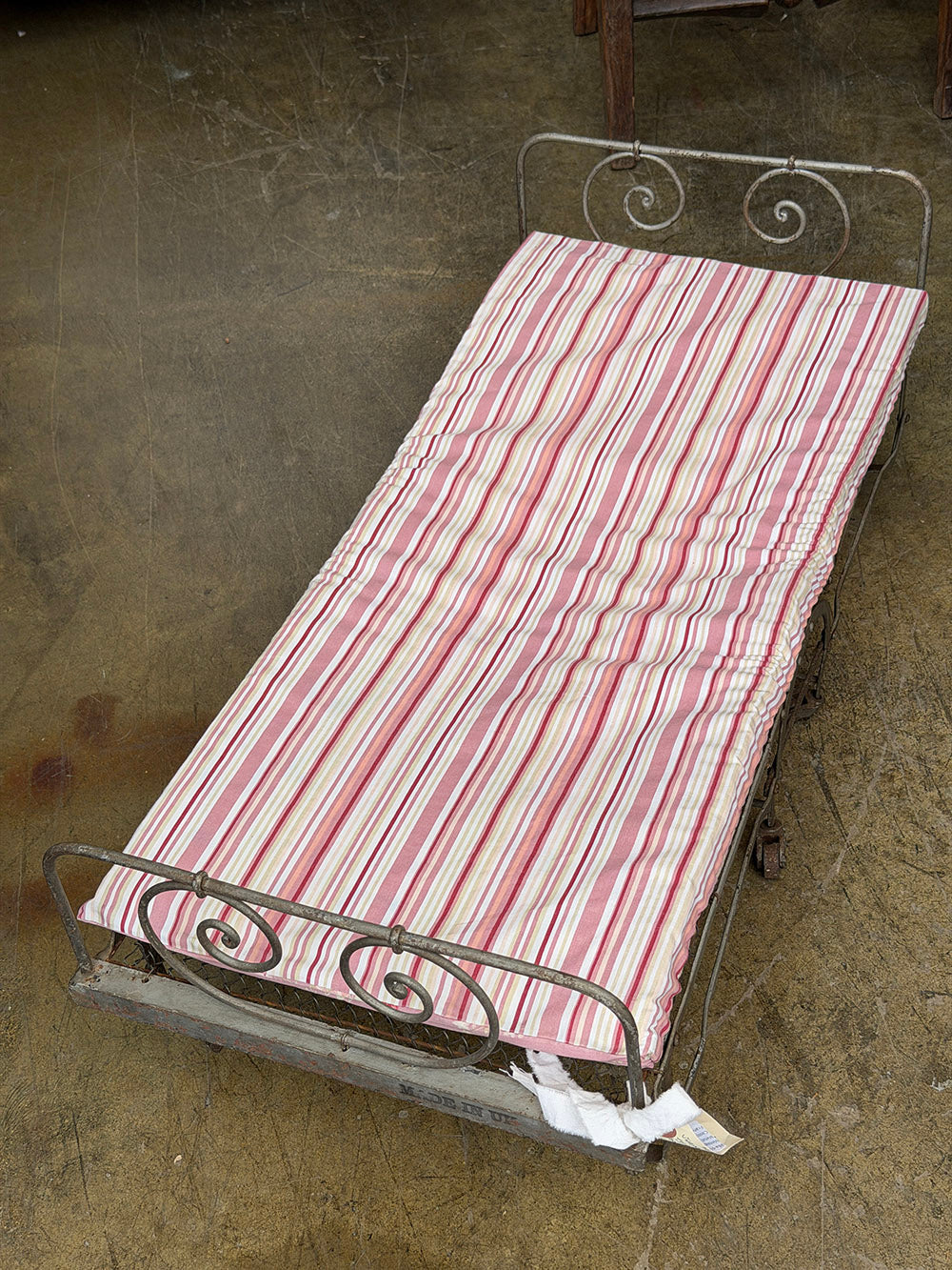 French Vintage Folding Metal Baby Cot - main image