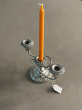 English Vintage Silver-Plated Three-Arm Candle Holder - main image