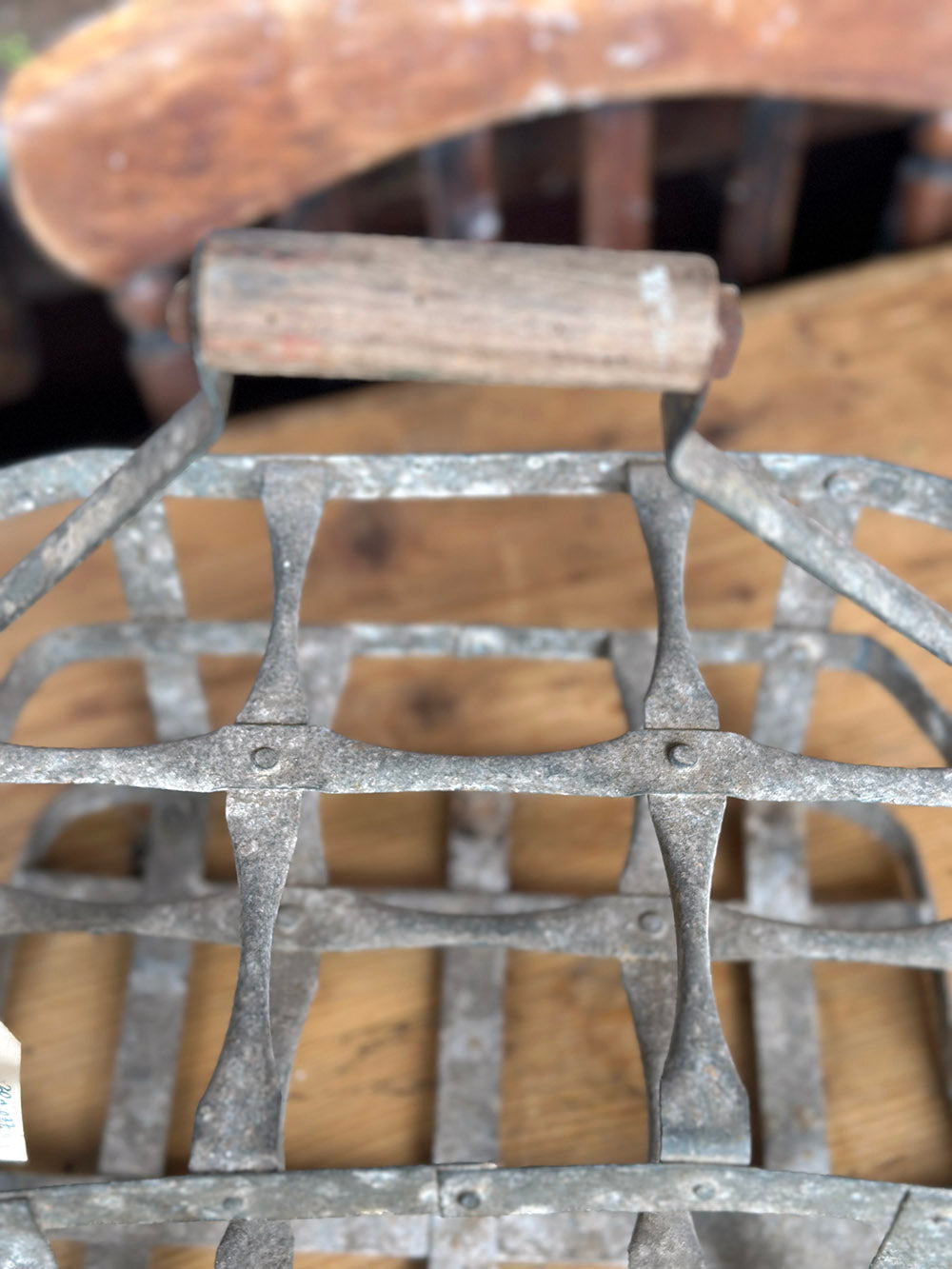 English Vintage Metal Bottle Rack - detail 4