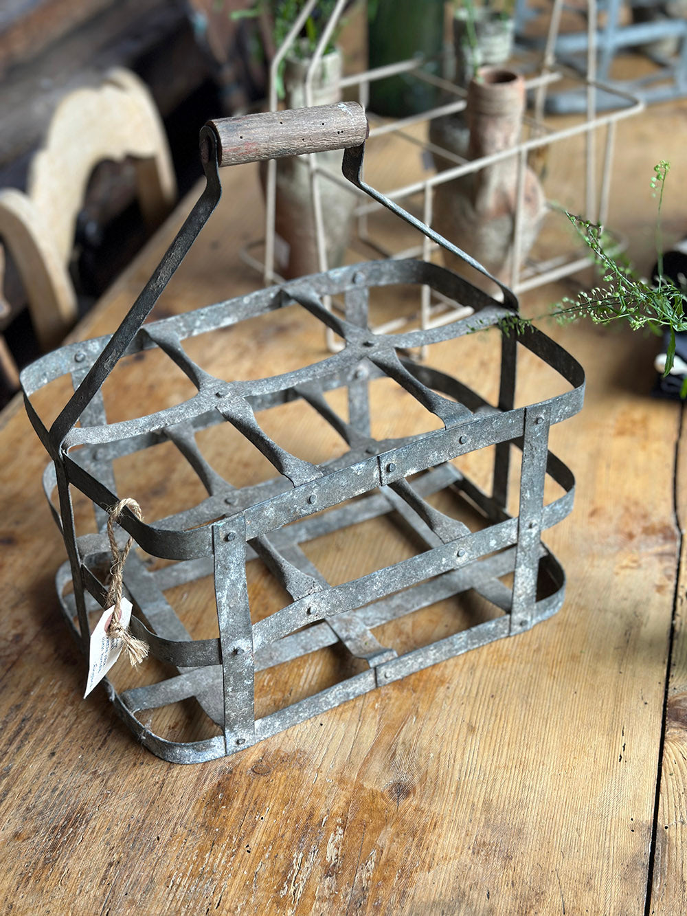 English Vintage Metal Bottle Rack - detail 5